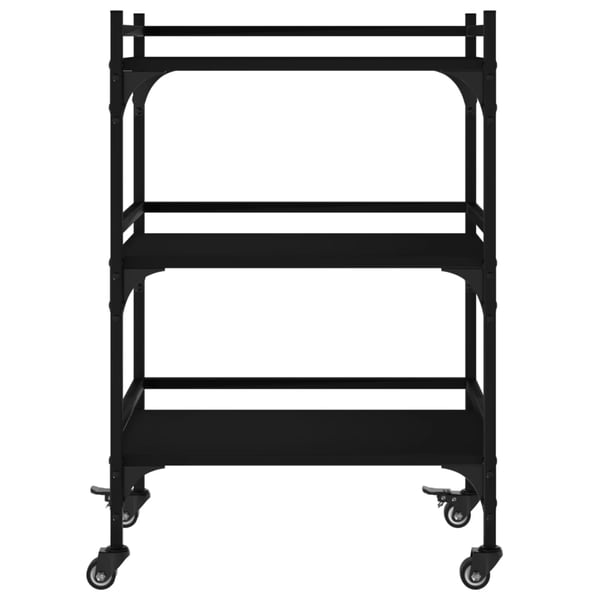 vidaXL køkkenvogn 50x35x75,5 cm konstrueret træ sort