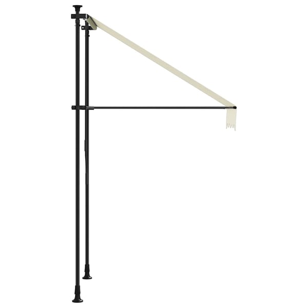 vidaXL Uttrekkbar markise kremhvit 150x150 cm stoff og stål