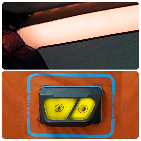 vidaXL Perheteltta LED-valolla 6 henkilölle harm./orans. pikavapautus