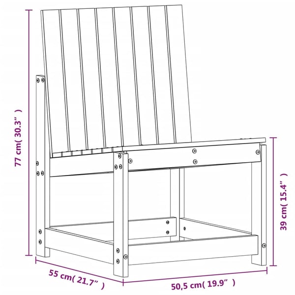 vidaXL Hagestol voksbrun 50,5x55x77 cm heltre furu
