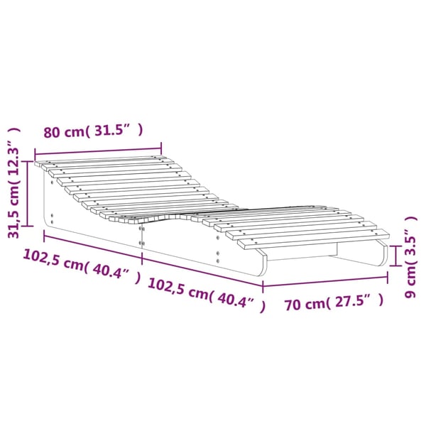 vidaXL liggestol 205x80x31,5 cm massivt fyrretræ gyldenbrun