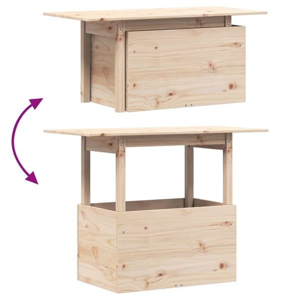 vidaXL Hagebord 100x50x75 cm heltre furu