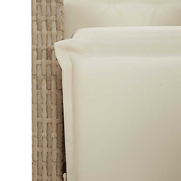 vidaXL spisebordssæt til haven 7 dele med hynder polyrattan beige
