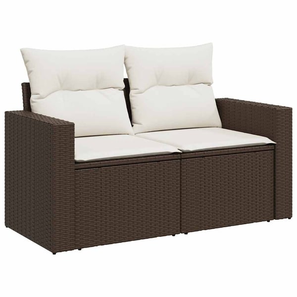 vidaXL sofasæt til haven 10 dele med hynder polyrattan brun