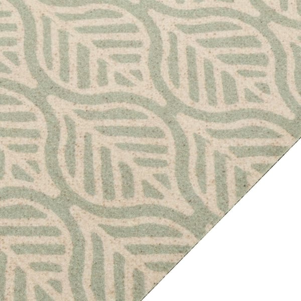 vidaXL køkkentæppe 45x150 cm bladdesign vaskbart velour