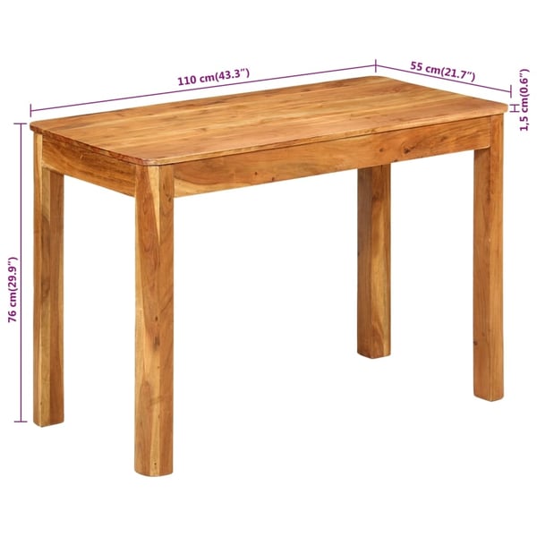 vidaXL spisebord 110x55x76 cm massivt akacietræ