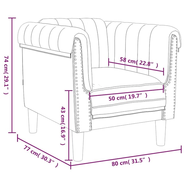 vidaXL sofastol velour blå