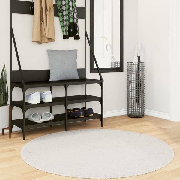 vidaXL Matto OVIEDO lyhytnukkainen kerma Ø 120 cm