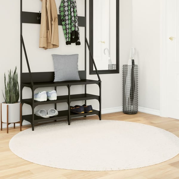 vidaXL gulvtæppe OVIEDO Ø 160 cm kort luv beige