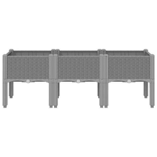 vidaXL plantekasse med ben 120x40x42 cm PP lysegrå