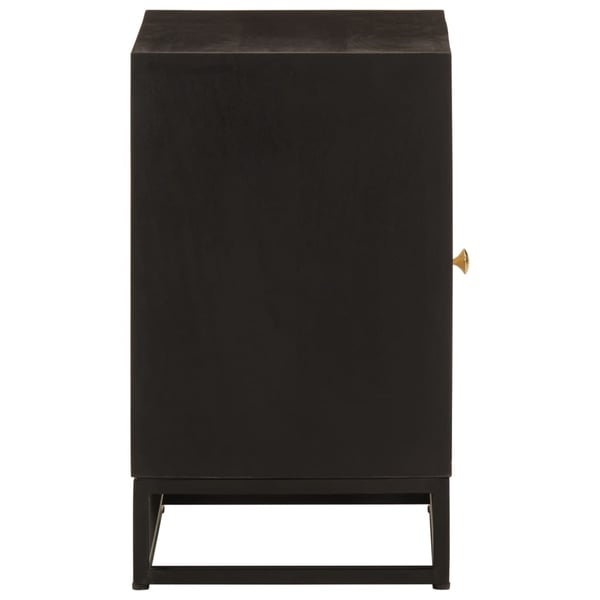 vidaXL Nattbord svart 40x30x50 cm heltre mango og jern