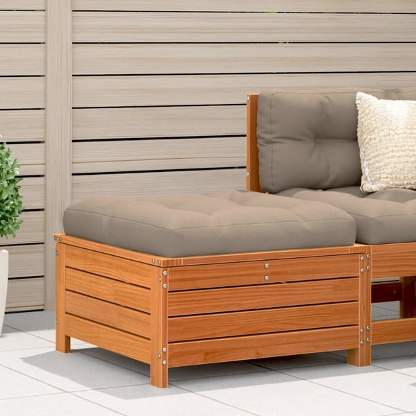 vidaXL Hagefotskammel voksbrun 62x63,5x32 cm heltre furu