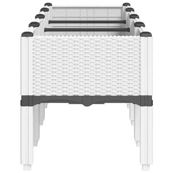 vidaXL plantekasse med ben 160x40x42 cm PP hvid