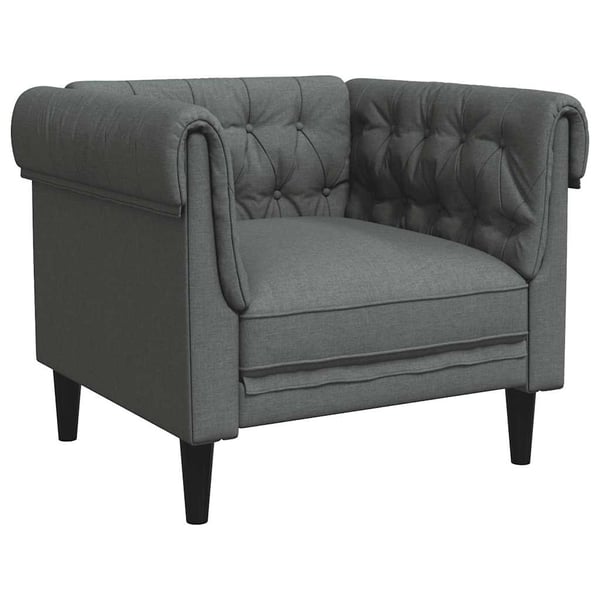 vidaXL Chesterfield-sofastol stof mørkegrå
