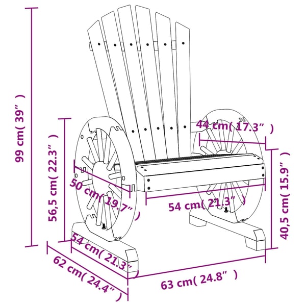 vidaXL Adirondack-havestole 4 stk. massivt grantræ