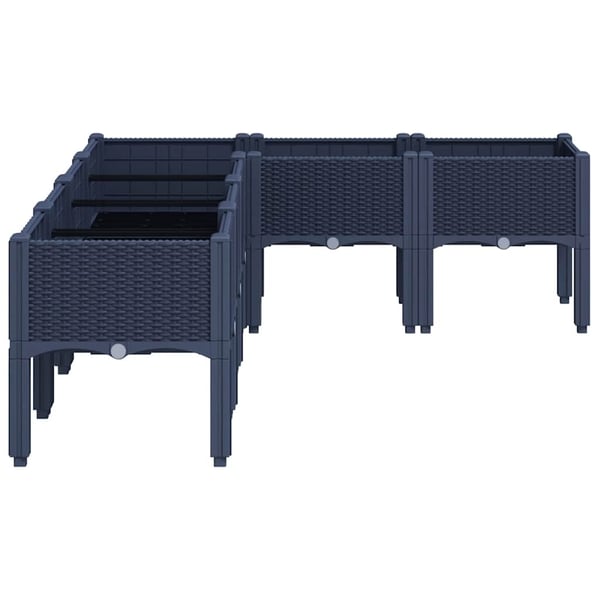 vidaXL plantekasse med ben 160x120x42 cm PP blågrå