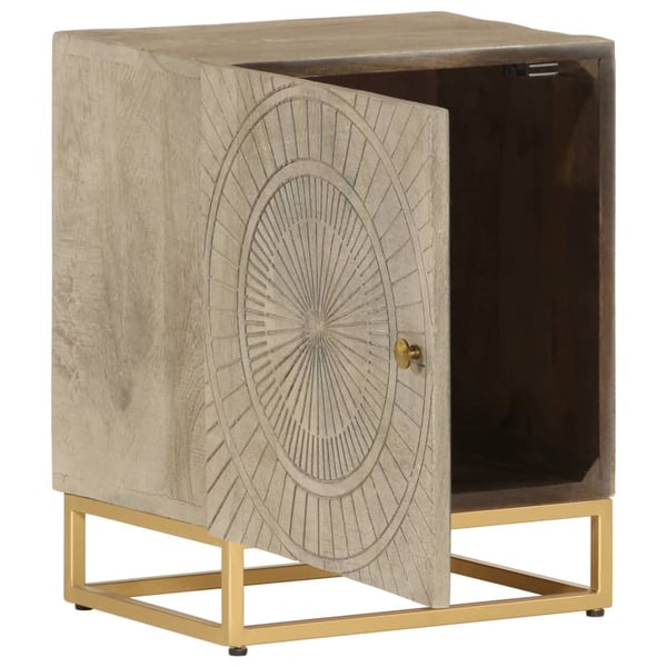 vidaXL Nattbord 40x30x50 cm heltre mango og jern