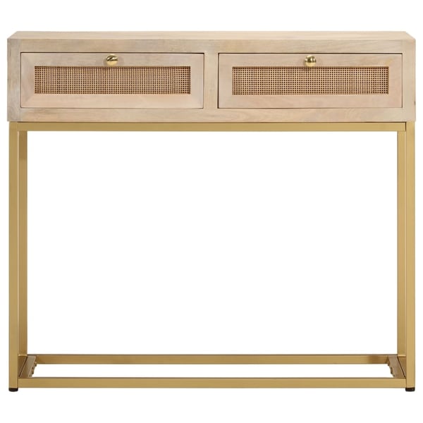 vidaXL Konsollbord 90x30x76 cm heltre mango og jern