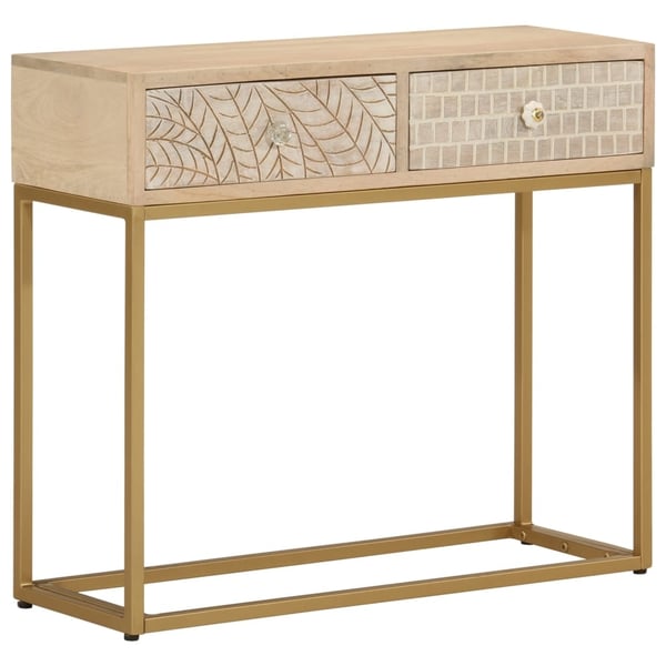 vidaXL konsolbord 90x30x76 cm massivt mangotræ og jern