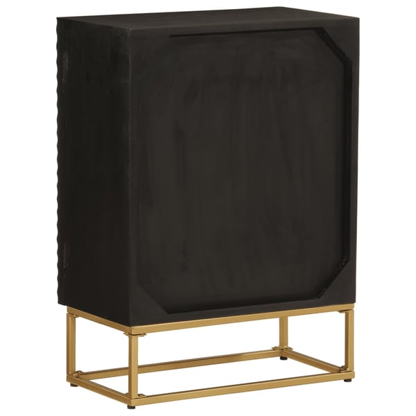 vidaXL Skjenk svart 55x30x76 cm heltre mango og jern