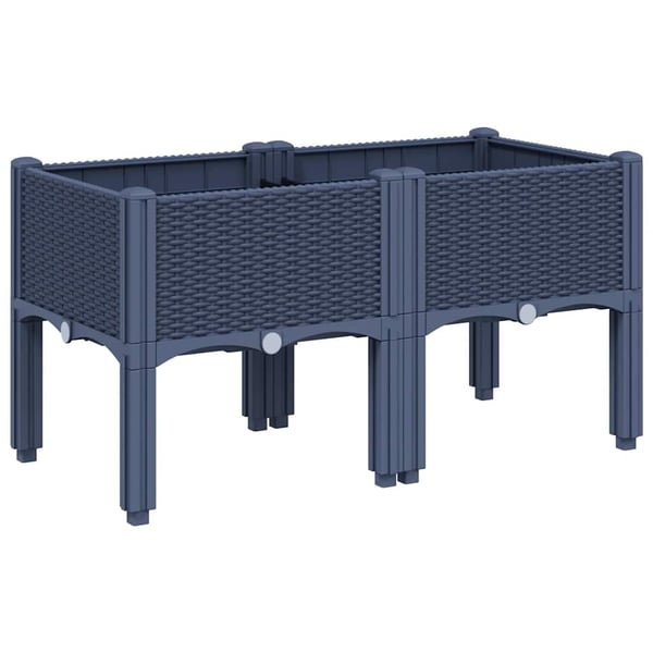 vidaXL plantekasse med ben 80x40x42 cm PP blågrå
