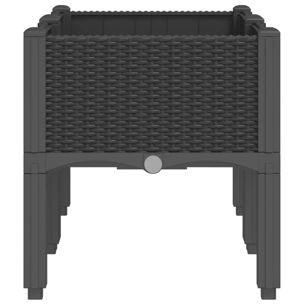 vidaXL plantekasse med ben 80x40x42 cm PP sort