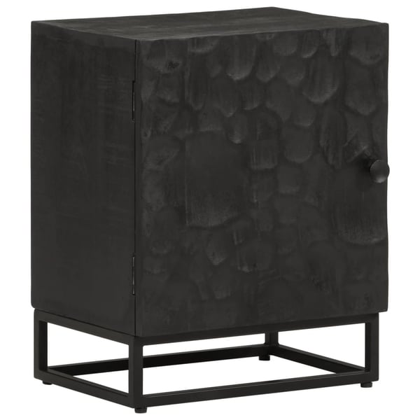 vidaXL sengebord 40x30x50 cm massivt mangotræ og jern sort
