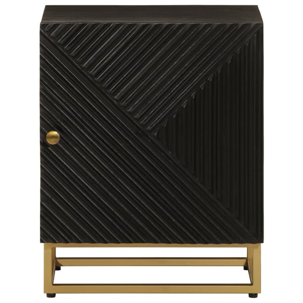 vidaXL Nattbord svart 40x30x50 cm heltre mango og jern