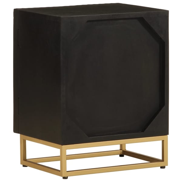 vidaXL Nattbord svart 40x30x50 cm heltre mango og jern