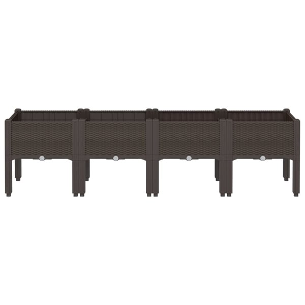 vidaXL Plantekasse med ben brun 160x40x42 cm PP