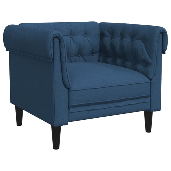 vidaXL Chesterfield-sofastol stof blå