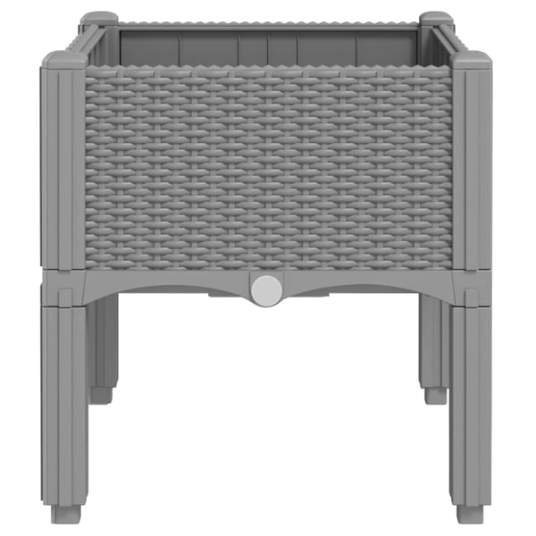 vidaXL plantekasse med ben 40x40x42 cm PP lysegrå