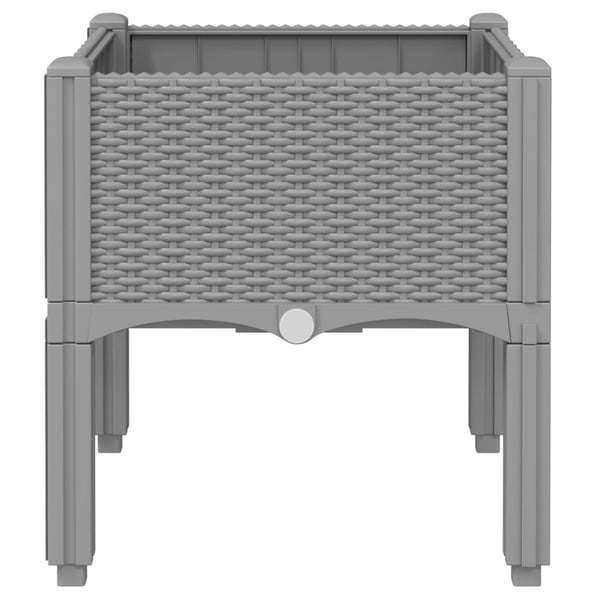 vidaXL plantekasse med ben 40x40x42 cm PP lysegrå