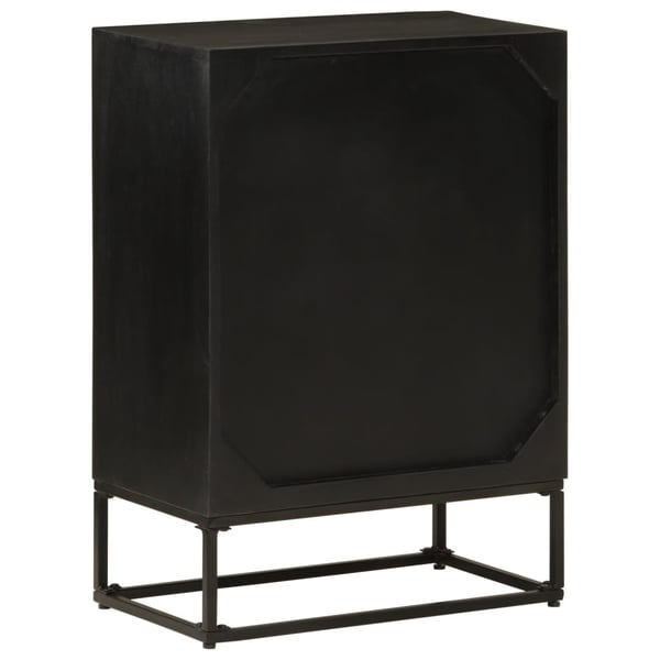 vidaXL Skjenk svart 55x30x76 cm heltre mango og jern