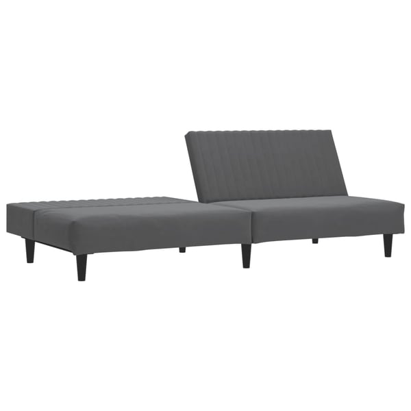 vidaXL Bäddsoffa 2-sits mörkgrå sammet
