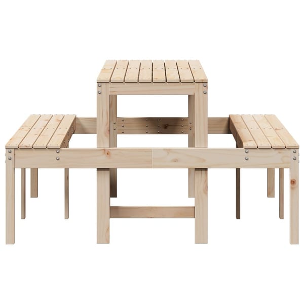 vidaXL picnicbord 160x134x75 cm massivt fyrretræ