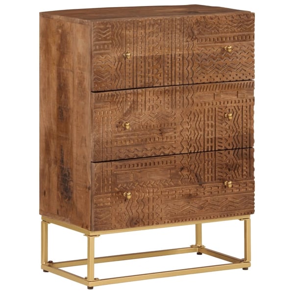 vidaXL Kommode 55x30x76 cm heltre mango og jern