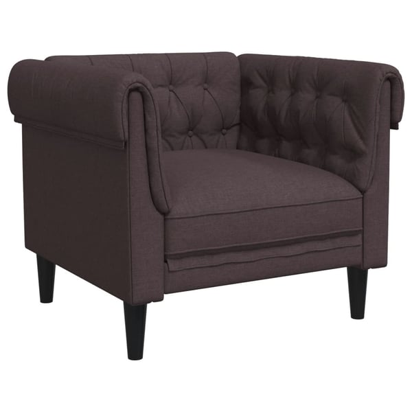 vidaXL Chesterfield-sofastol stof mørkebrun