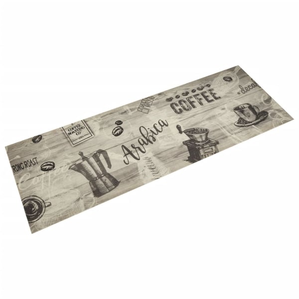 vidaXL Kjøkkenteppe vaskbar Coffee grå 60x180 cm fløyel