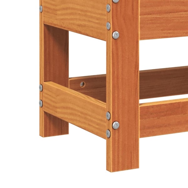 vidaXL Hagefotskammel voksbrun 62x30x32 cm heltre furu