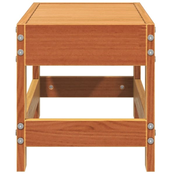 vidaXL Hagefotskammel voksbrun 62x30x32 cm heltre furu