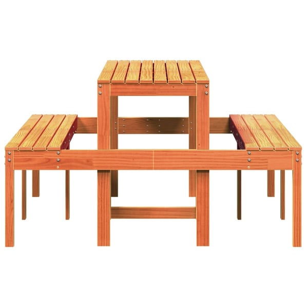 vidaXL Piknikbord voksbrun 160x134x75 cm heltre furu