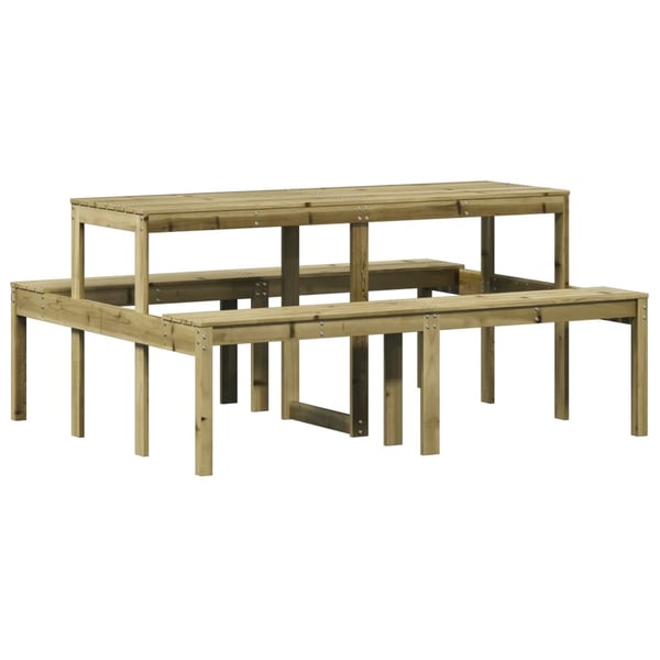 vidaXL Piknikpöytä 160x134x75 cm kyllästetty mänty
