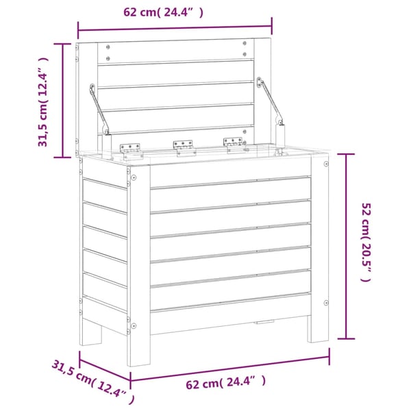vidaXL Hagefotskammel 62x31,5x52 cm impregnert furu