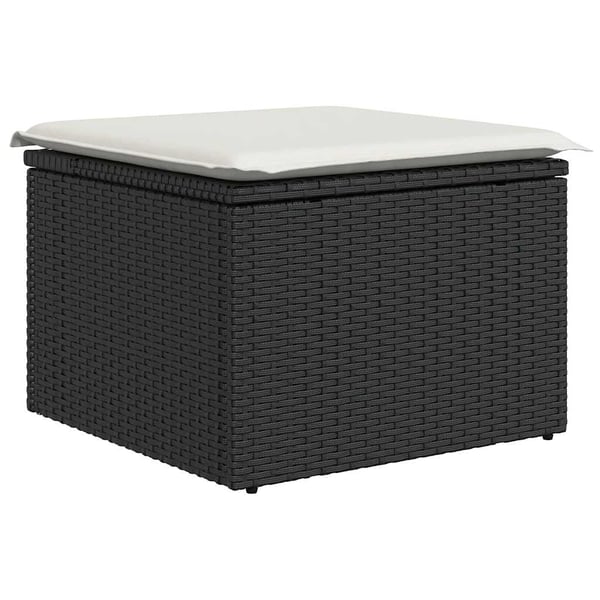 vidaXL Loungegrupp 10 delar med svarta dynor konstrotting