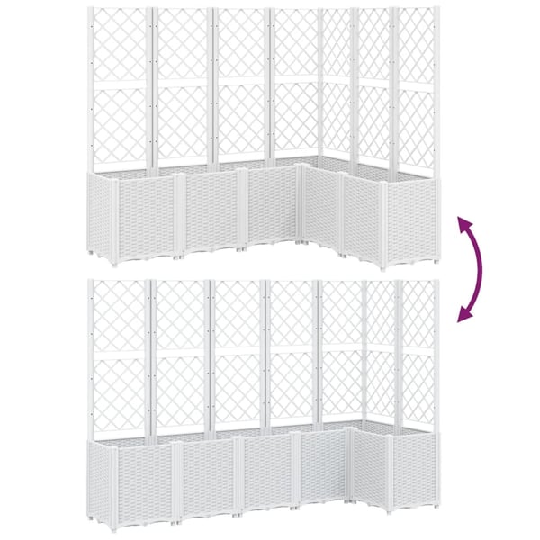 vidaXL plantekasse med espalier 120x120x140 cm PP hvid