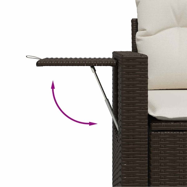 vidaXL sofasæt til haven 8 dele med hynder polyrattan brun