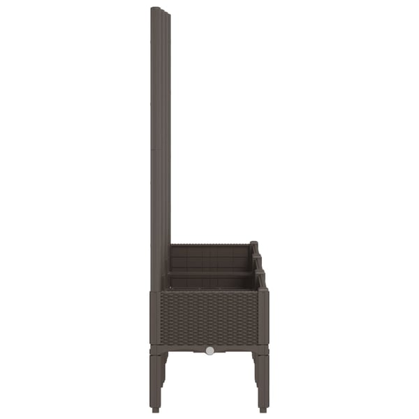 vidaXL Plantekasse med espalier brun 120x40x142 cm PP