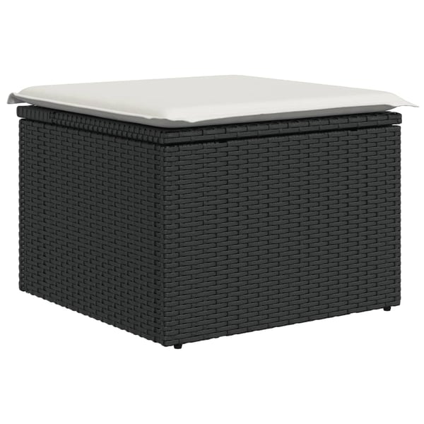 vidaXL sofasæt til haven 10 dele med hynder polyrattan sort