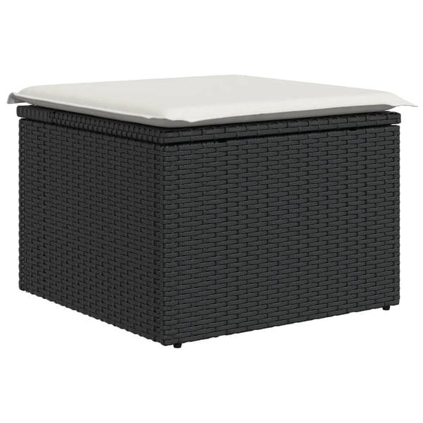 vidaXL sofasæt til haven 6 dele med hynder polyrattan sort